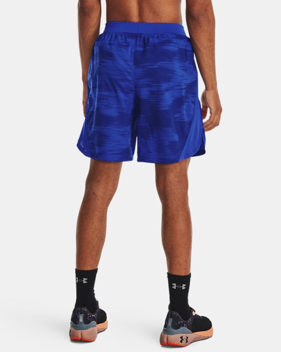 Men's UA Launch 7'' Printed Shorts, Blue, pdpMainDesktop image number 1